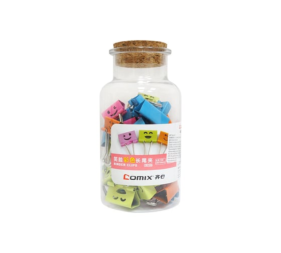 Изображение товара Зажимы для бумаг COMIX 19, 25 мм, разноцветные, 36 шт в упаковке B3697