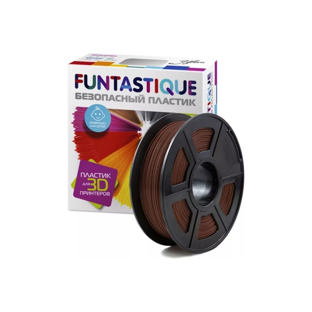 Изображение товара Пластик FUNTASTIQUE PETG 1.75 мм, 1 кг, коричневый