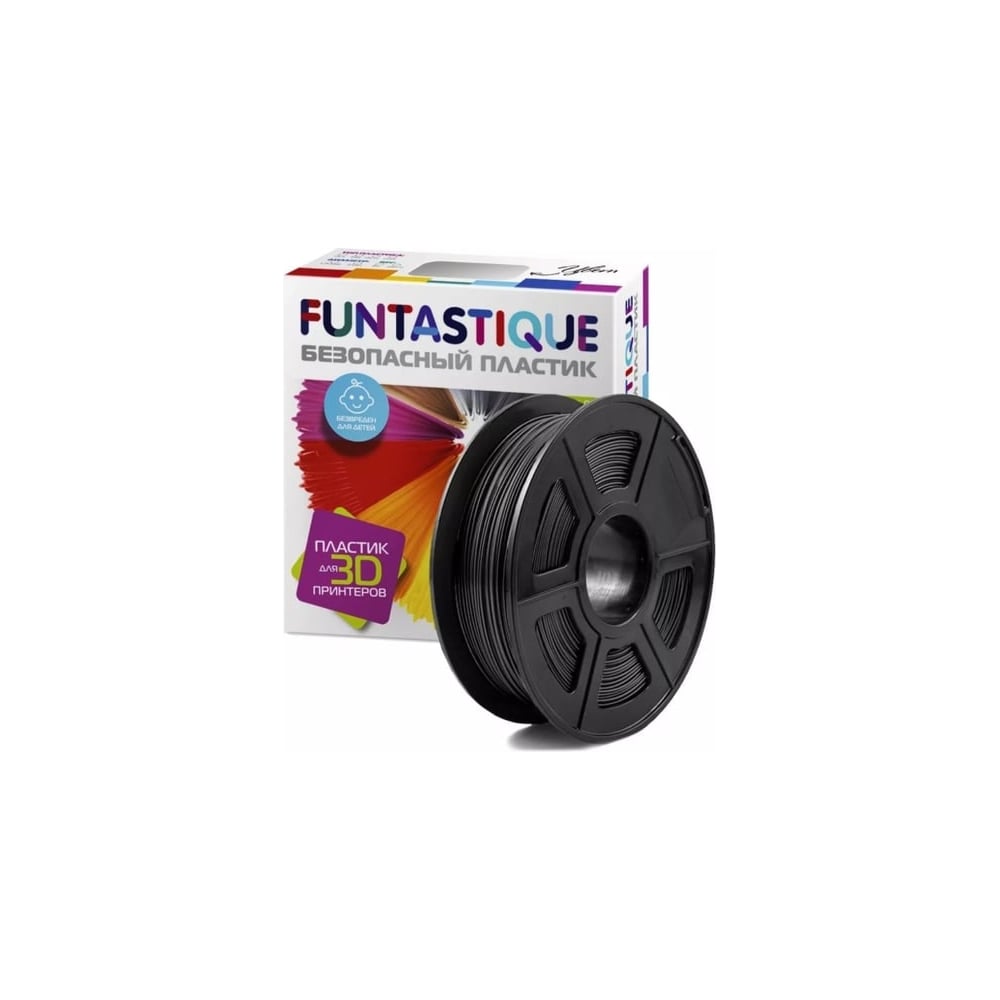 Изображение товара Пластик ABS в катушке FUNTASTIQUE 1.75 мм черный 1 кг для 3D-печати