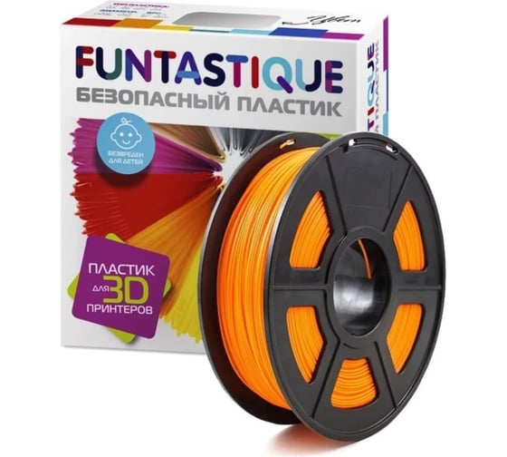 Изображение товара Пластик в катушке FUNTASTIQUE petg, 1.75 мм, 1 кг, оранжевый PETG-1KG-OR
