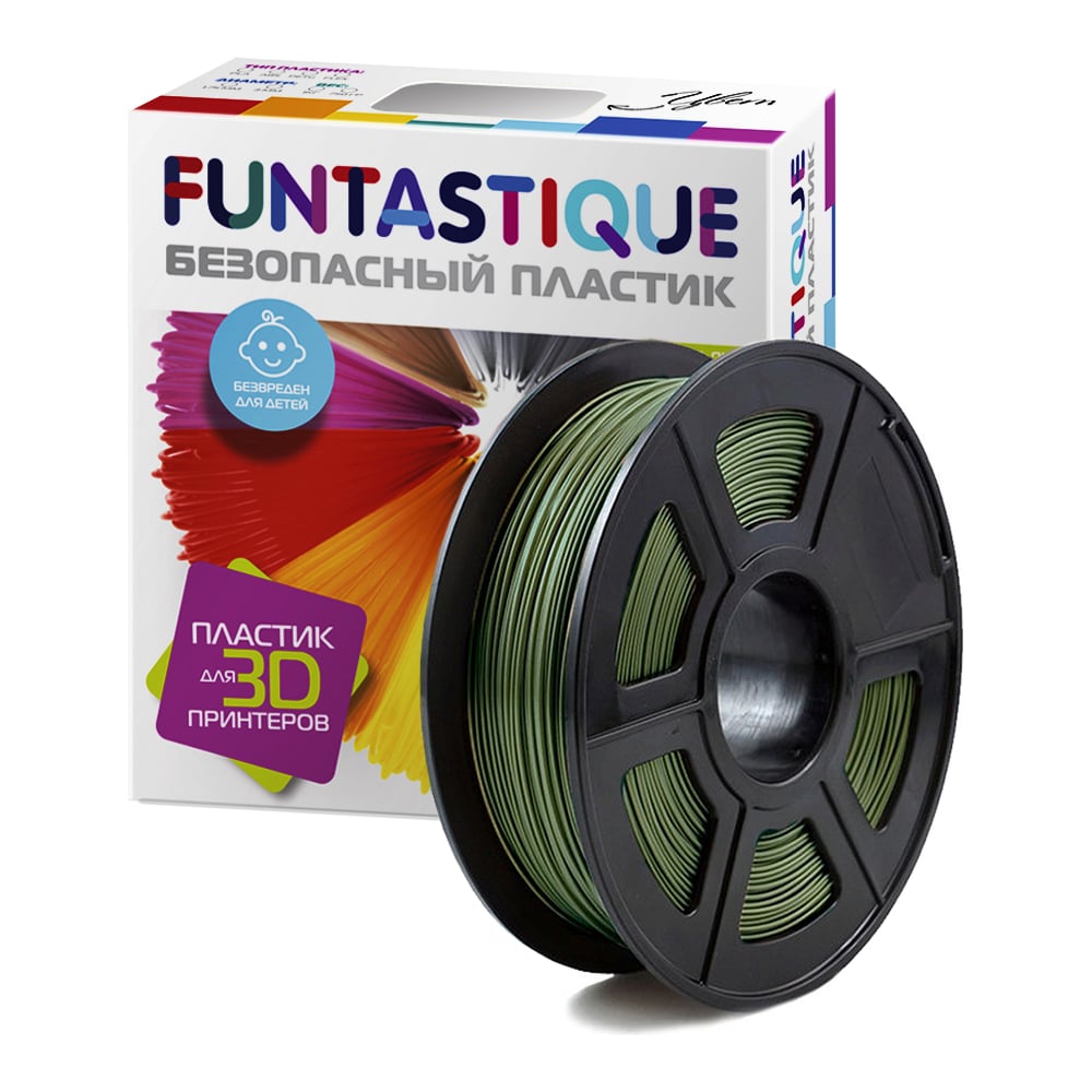Изображение товара Пластик FUNTASTIQUE PETG, 1.75 мм, 1 кг, хаки для 3D-печати