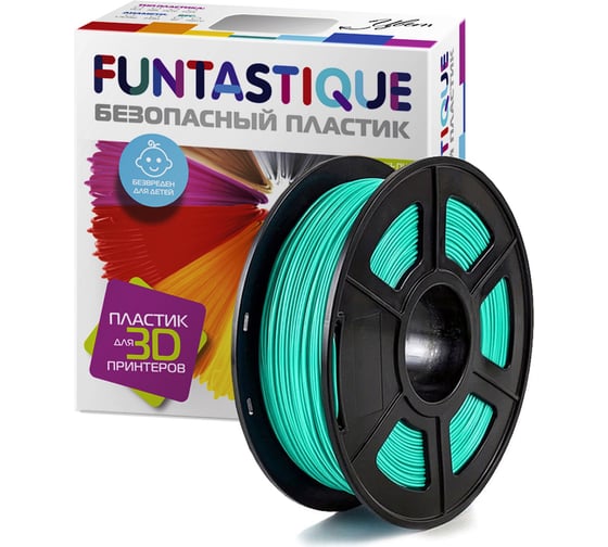 Изображение товара Пластик в катушке FUNTASTIQUE pla, 1.75 мм, 1 кг, бирюзовый PLA-1KG-SW