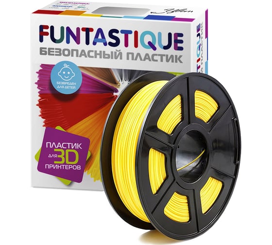 Изображение товара Пластик в катушке FUNTASTIQUE pla, 1.75 мм, 1 кг, желтый PLA-1KG-YL