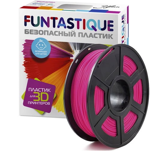 Изображение товара Пластик в катушке FUNTASTIQUE pla, 1.75 мм, 1 кг, малиновый PLA-1KG-RB
