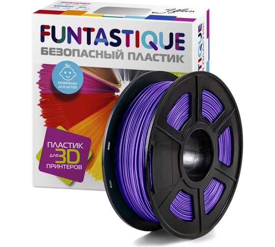 Изображение товара Пластик в катушке FUNTASTIQUE pla, 1.75 мм, 1 кг, фиолетовый PLA-1KG-VT