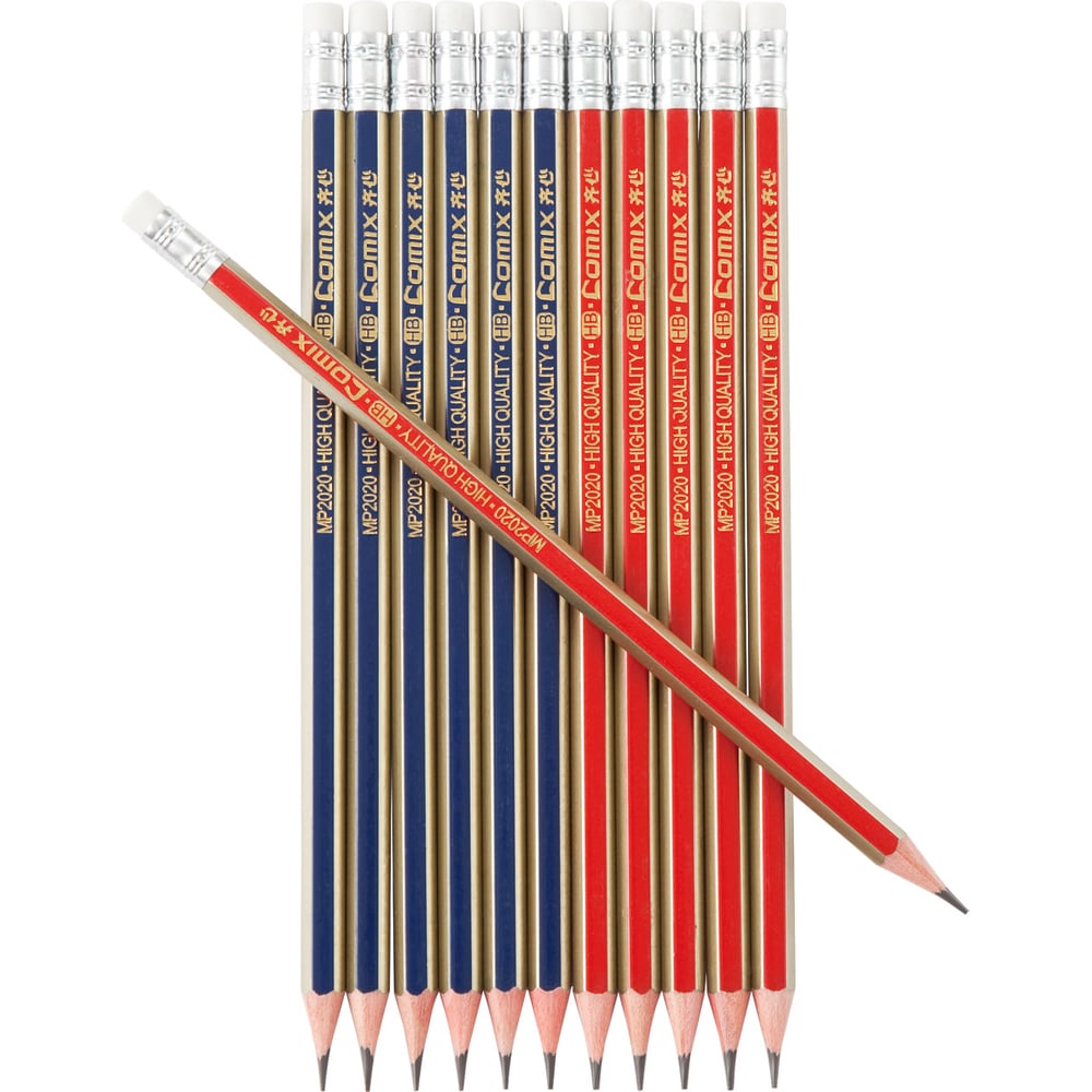 Чернографитный карандаш COMIX карандаш чернографитный devente pastel нв 2 мм трехгранный заточенный микс
