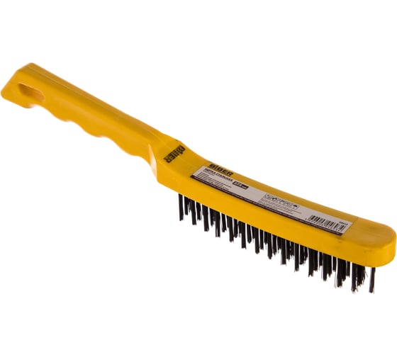 Изображение товара Трехрядная стальная щетка с пластиковой ручкой Biber 70913 тов-141225