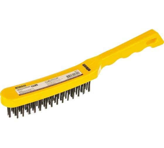 Изображение товара Четырехрядная стальная щетка с пластиковой ручкой Biber 70914 тов-141226