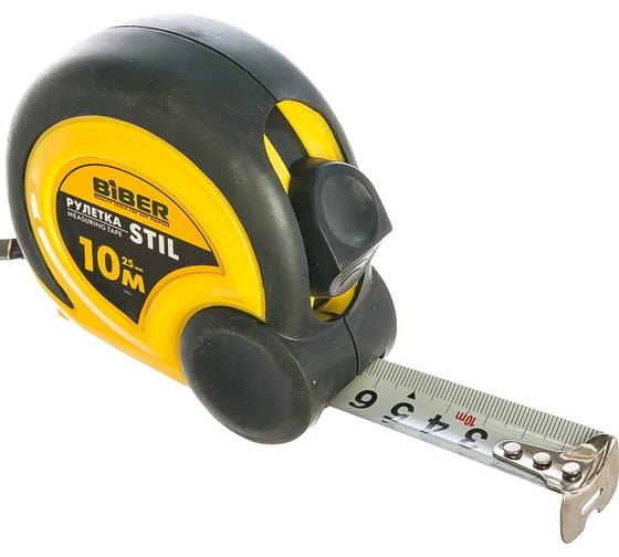 Изображение товара Рулетка (обрезиненный корпус, 10 м х 25 мм) Biber STIL 40085 тов-173009