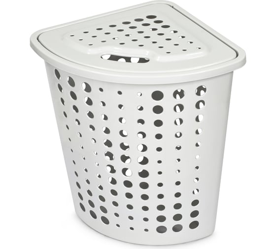 Изображение товара Корзина для белья Martika Молетта угловая 45л с крышкой светло-серая С705СЕР