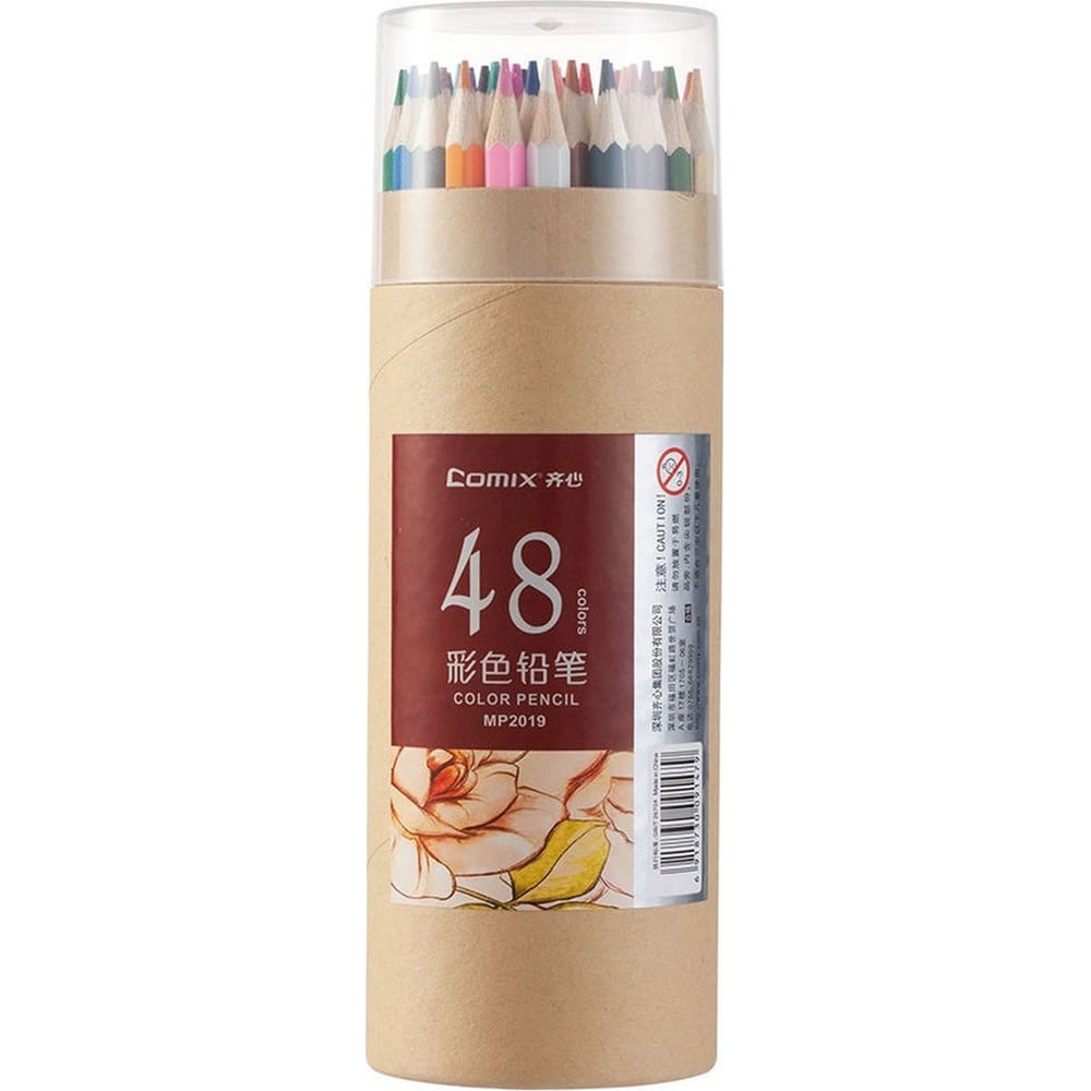 Набор цветных деревянных карандашей COMIX расчёска lei flower дерево ассорти