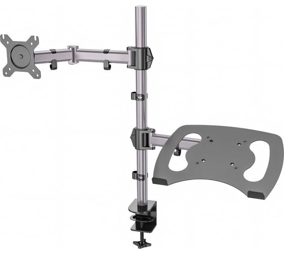 Изображение товара Кронштейн для монитора/ноутбука Cactus CS-VM-LH07-AL серебряный, 13"-27", макс. 8 кг, настольный, поворот 1380945