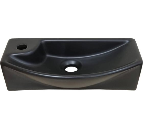 Изображение товара Керамическая накладная/подвесная раковина Santi Line чёрная матовая, правая SL-2013RMB