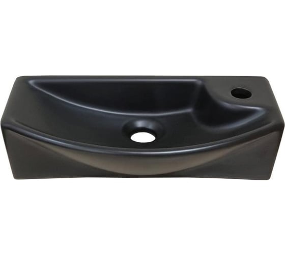 Изображение товара Керамическая накладная/подвесная раковина Santi Line чёрная матовая, левая SL-2013LMB