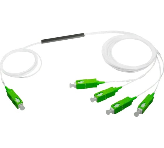 Изображение товара Оптический сплиттер SUPRLAN PLC 1x4, 0.9мм, гильза, SC/APC 09-0415