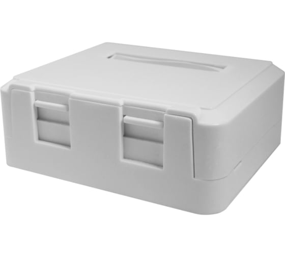 Изображение товара Корпус розетки SUPRLAN для двух вставок типа Keystone Jack, белая 10-0311