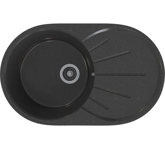 Изображение товара Мойка MIXLINE Ml-gms05 стандарт овальная с крылом, черный 308, 735x455x170 мм 551108