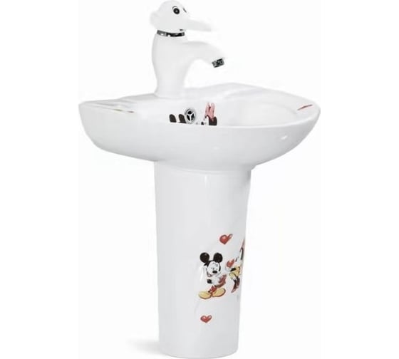 Изображение товара Подвесная раковина Santi Line с пьедесталом, детская, рисунок Микки Маус SL-2115