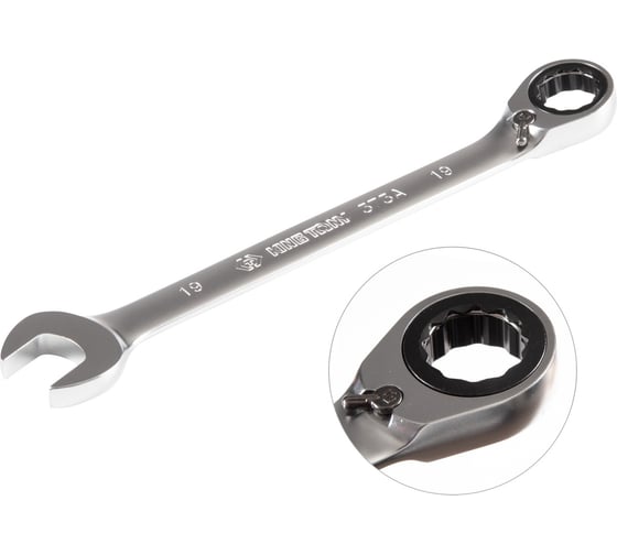 Изображение товара Трещоточный комбинированный ключ с реверсом KING TONY 19 мм 373A19M