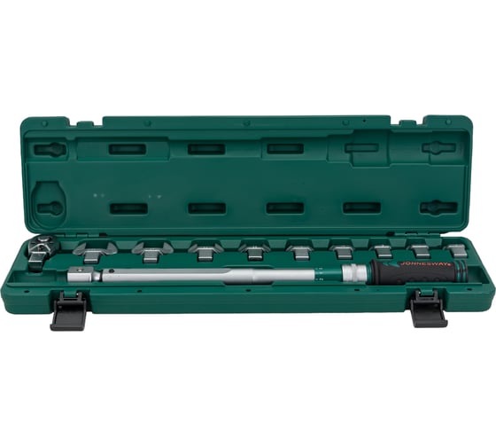 Изображение товара Динамометрический ключ Jonnesway T30200NS 1/2"DR со сменными рожковыми насадками 13-30 мм и приводом, 40-200 Нм 49853 049853