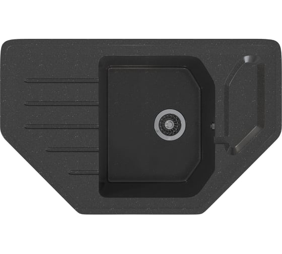 Изображение товара Мойка MIXLINE Ml-gms17 стандарт угловая с крылом, черный 308, 780x485x190 мм 551151