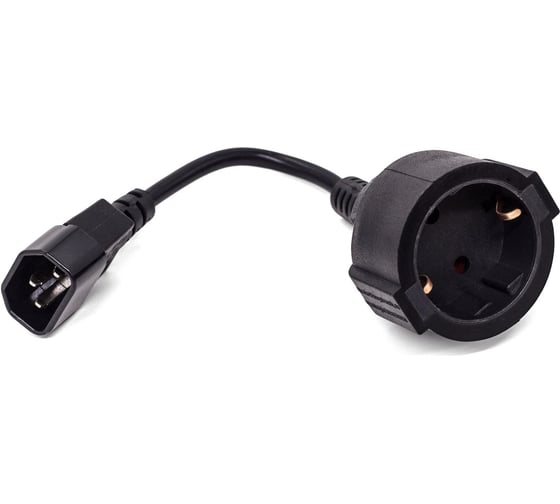 Изображение товара Кабель питания Filum cee 7/3-с14, 3x0.75мм², 220в, 10a, чёрный, 0.15м FL-APC10-EU-C14-0.15M