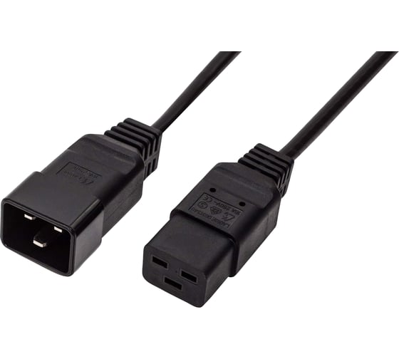 Изображение товара Кабель питания Filum с19-c20, 3x1.5мм², 220в, 16a, чёрный, 5м FL-PC16-C19-C20-5M