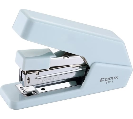 Изображение товара Степлер COMIX на 20 листов, под скобы 24/6 и 26/6, голубой B3114 BU