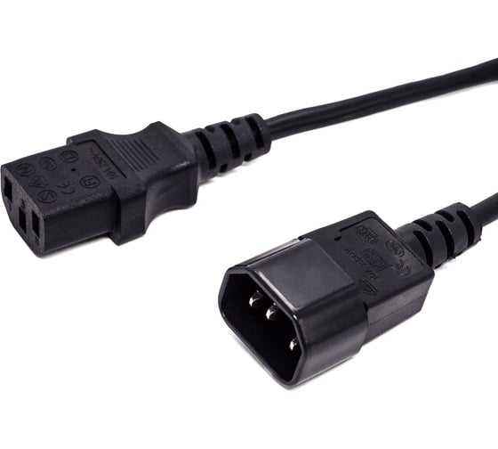 Изображение товара Кабель питания Filum с13-c14, 3x0.75мм², 220в, 10a, чёрный, 5м FL-PC10-C13-C14-5M