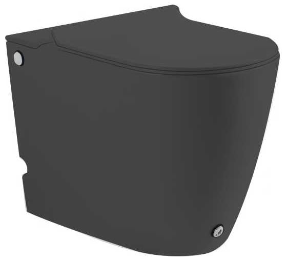 Изображение товара Напольный безободковый приставной унитаз Santi Line чёрный матовый, с импульсной системой смыва SL-5030MB