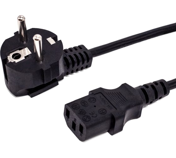 Изображение товара Кабель питания Filum cee 7/7-с13, 3x1.0мм², 220в, 10a, чёрный, 7.5м FL-PC10-EU-C13-7.5M