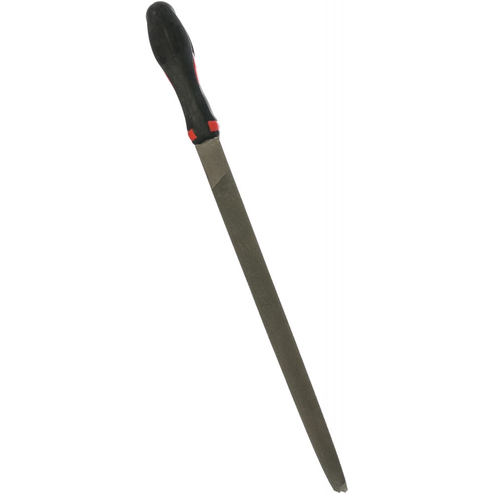 фото Треугольный зауженный напильник с ручкой pvc (300 мм, насечка №2 средняя) baum 3752300