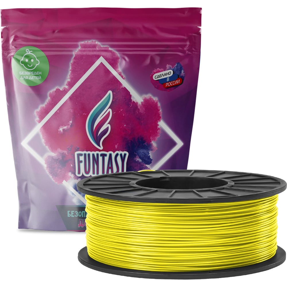Изображение товара Пластик PETG в катушке Funtasy 1.75 мм желтый 1 кг для 3D печати
