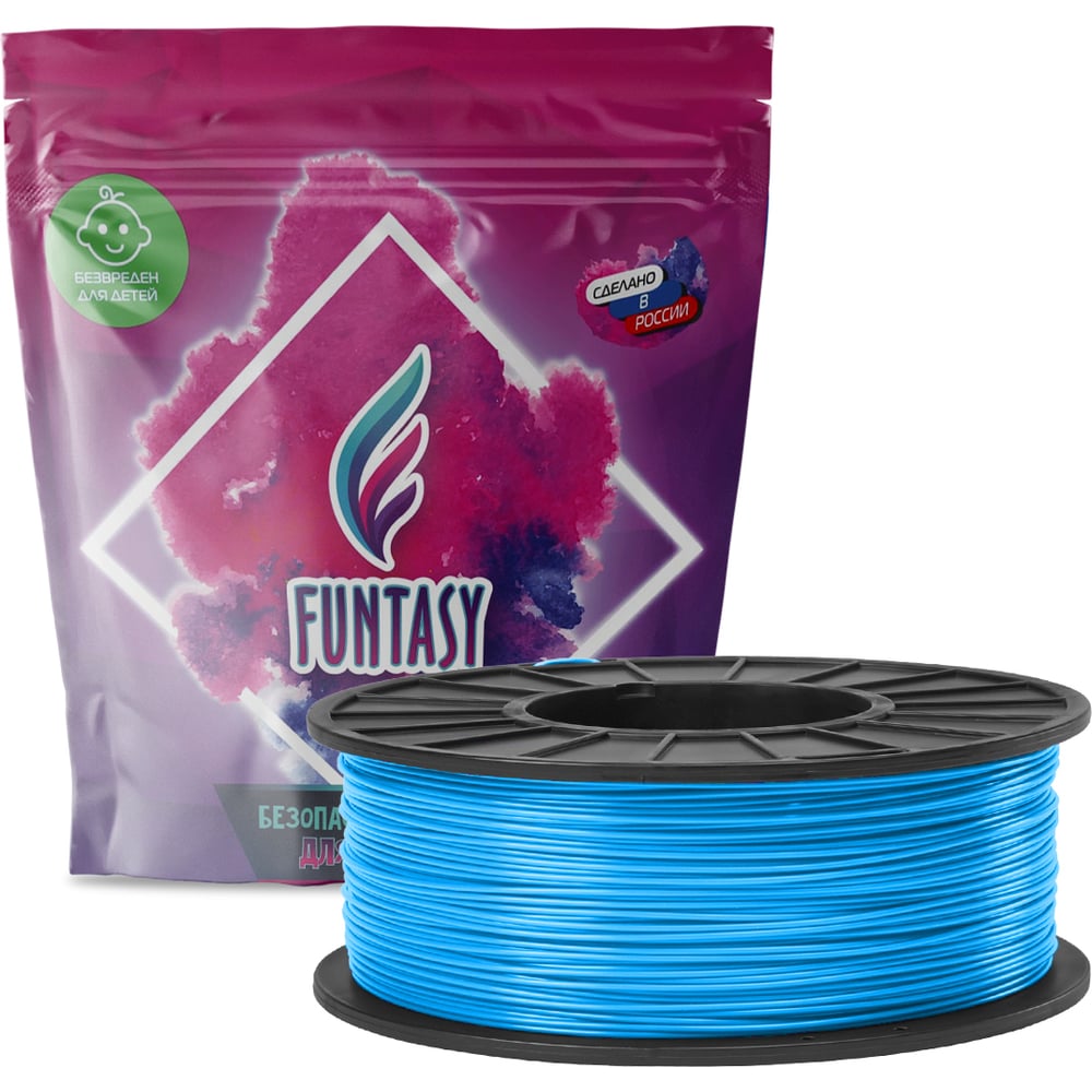Изображение товара Пластик в катушке Funtasy  petg,1.75 мм,1 кг, цвет голубой луна PETG-1KG-BM-1