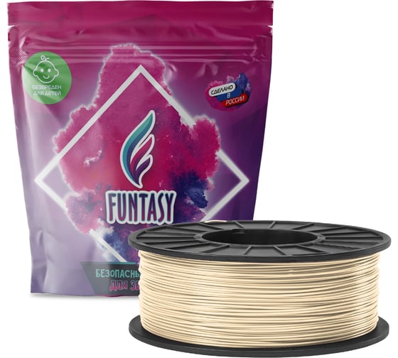Изображение товара Пластик в катушке Funtasy  abs,1.75 мм,1 кг, цвет бежевый ABS-1KG-BG-1