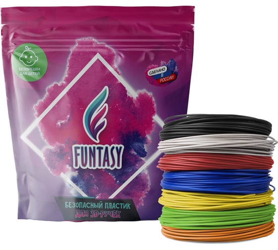 Изображение товара Набор pla-пластика для 3D ручек Funtasy  7 цветов по 10 метров PLA-SET-7-10-1