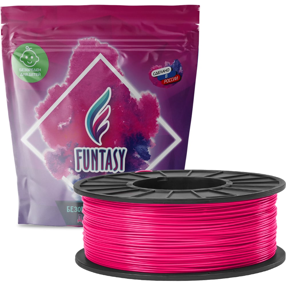 Изображение товара Пластик Funtasy PLA 1.75 мм 1 кг малиновый для 3D-печати
