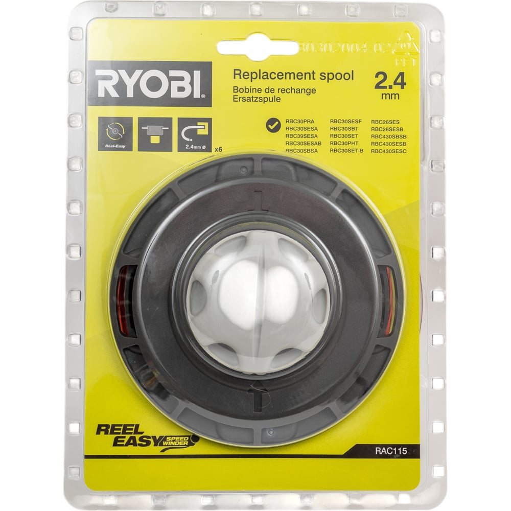 Изображение товара Шпуля Reel Easy RAC115 Ryobi для триммеров с полуавтоматической подачей лески