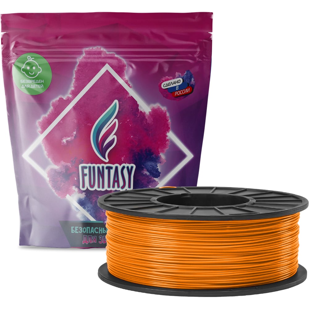 Изображение товара Пластик ABS Funtasy 1.75 мм оранжевый 1 кг для 3D-печати