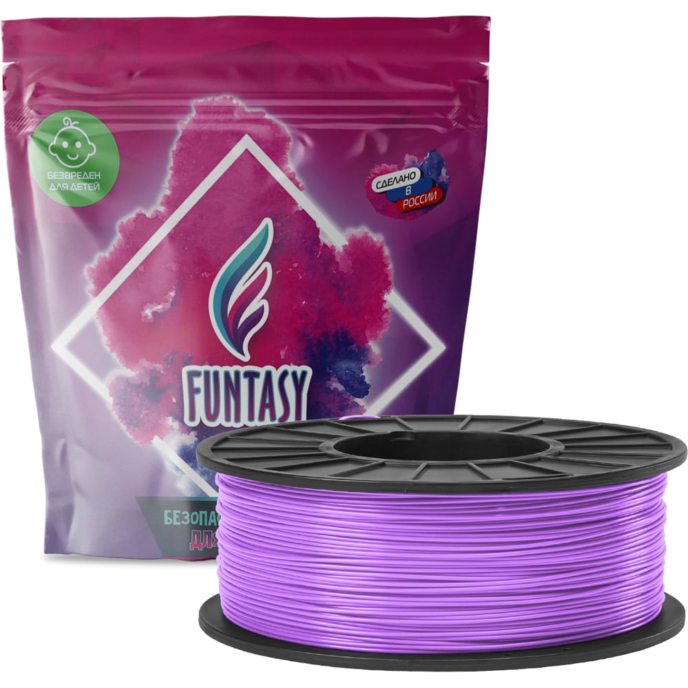 Изображение товара Пластик в катушке Funtasy ABS 1,75 мм сиреневый 1 кг