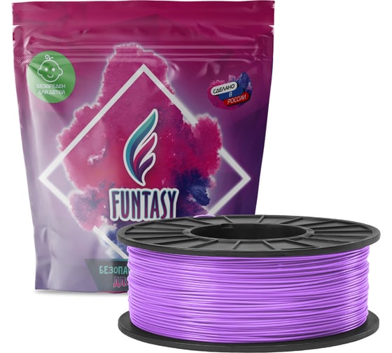 Изображение товара Пластик в катушке Funtasy  abs,1.75 мм,1 кг, цвет сиреневый ABS-1KG-LI-1