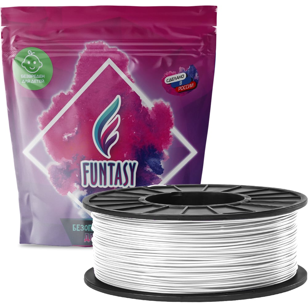 Изображение товара 3D пластик ABS 1.75 мм 1 кг белый для 3D-печати Funtasy