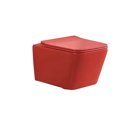 Изображение товара Подвесной безободковый унитаз Santi Line красный матовый, сиденье микролифт SL-5007MR