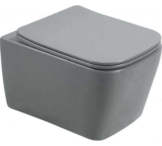 Изображение товара Подвесной безободковый унитаз Santi Line серый матовый, сиденье микролифт SL-5007MG