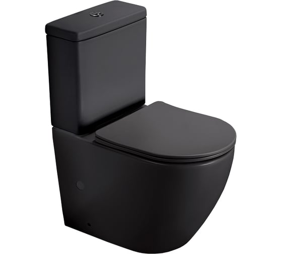 Изображение товара Напольный безободковый унитаз Santi Line чёрный матовый, сиденье микролифт SL-5016MB