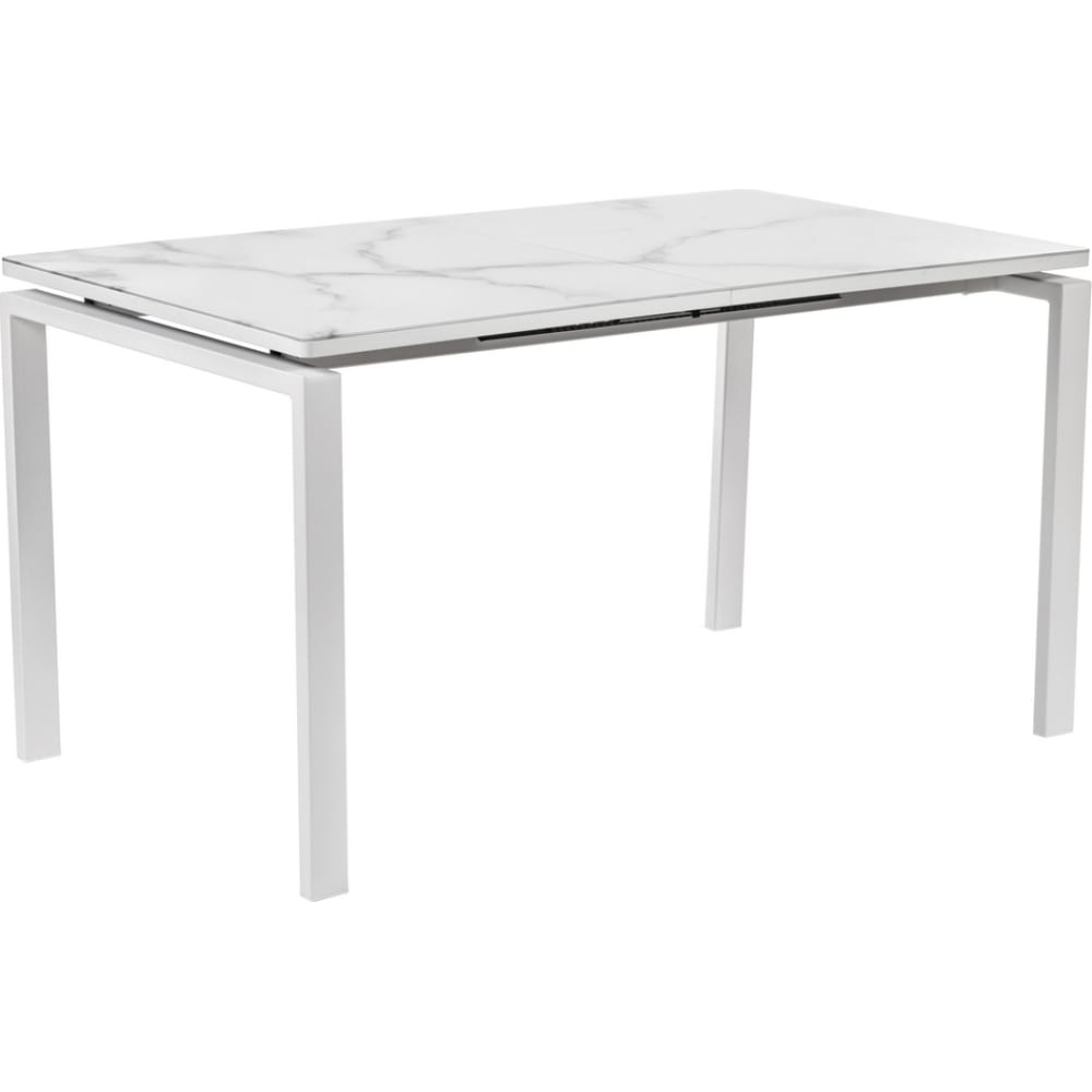 Раскладной стол BRADEX RF 0413 areal 140-180x80x75 см, белый мрамор, с белыми ножками - фото 1