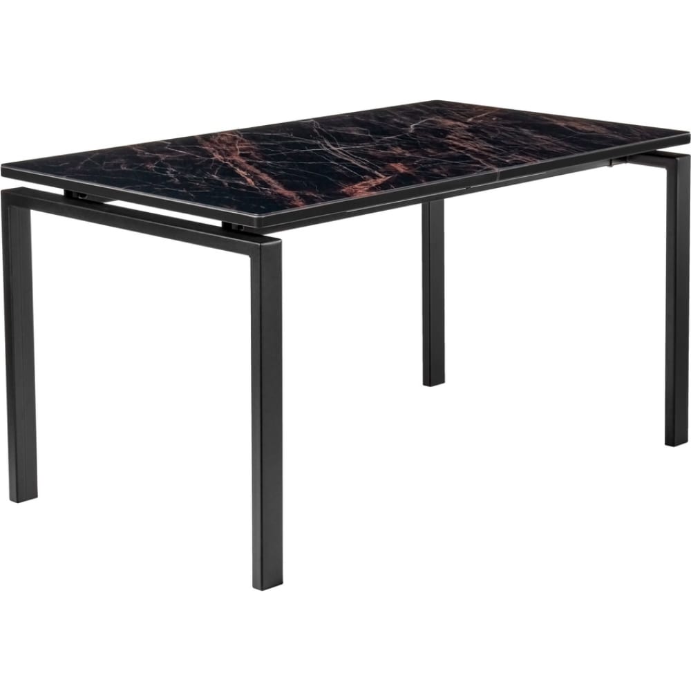 Раскладной стол BRADEX RF 0414 areal 140-180x80x75 см, чёрный мрамор, с чёрными ножками - фото 1