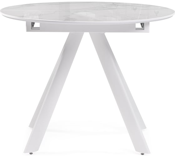 Изображение товара Стеклянный стол Woodville Галвестон 100x76, белый мрамор/белый 532393