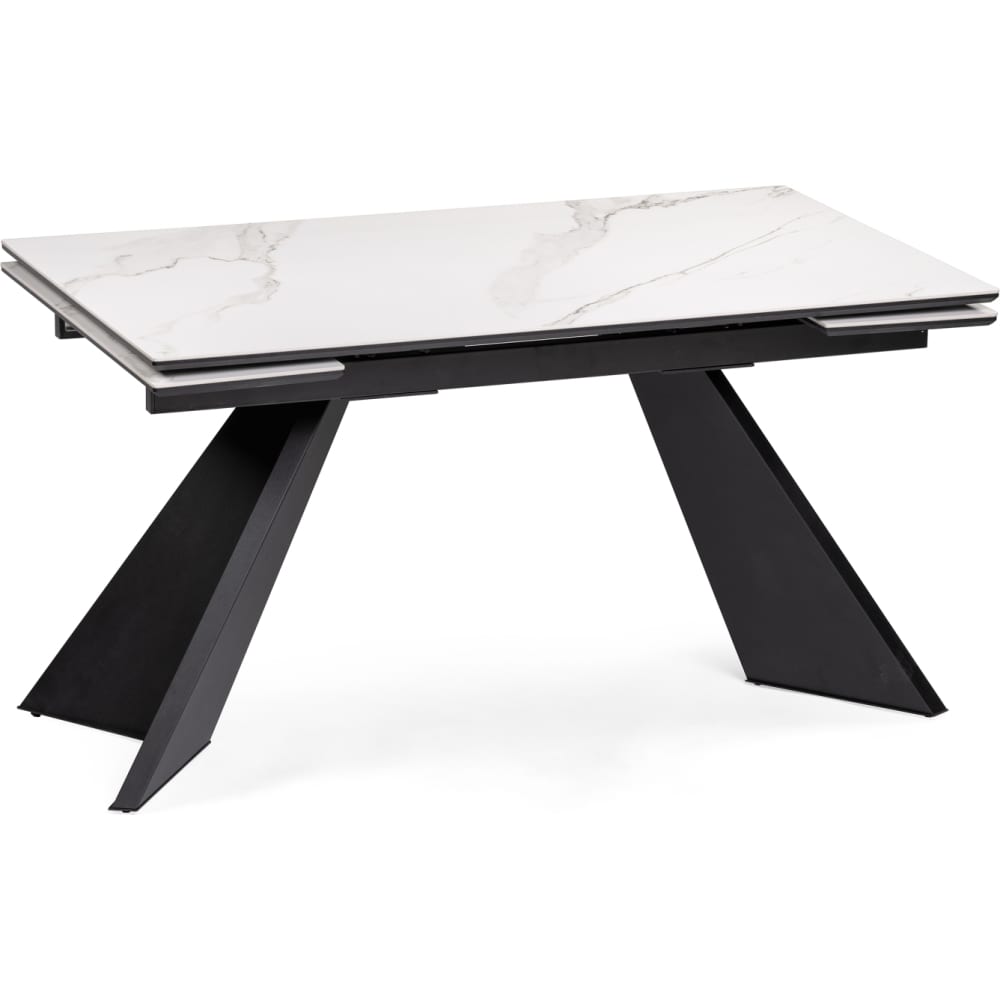 Керамический стол Woodville, цвет белый мрамор/черный