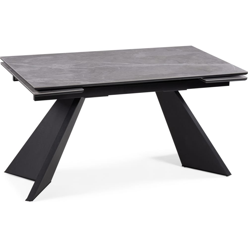 Керамический стол Woodville, цвет серый мрамор/черный